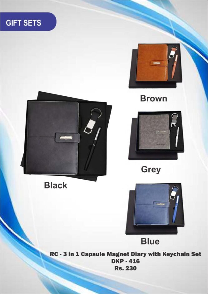 RC - 3 in 1 Capsule Magnet Diary with Keychain Set DKP - 416