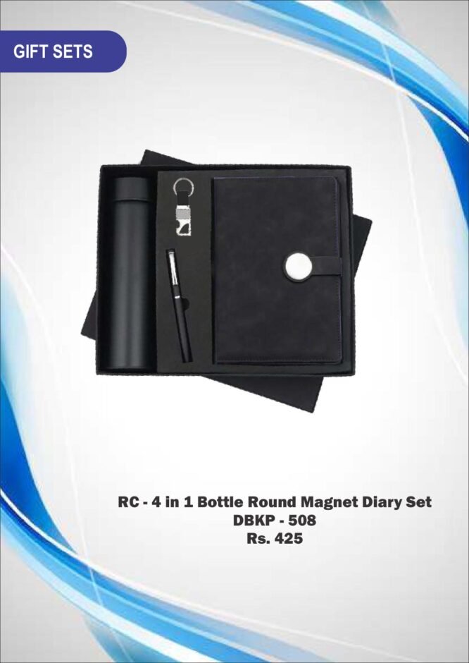 RC - 4 in 1 Bottle Round Magnet Diary Set DBKP - 508