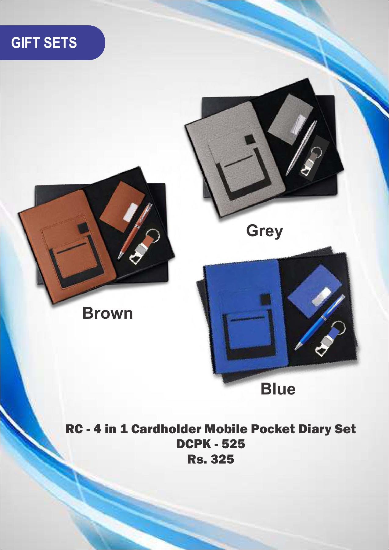 RC - 4 in 1 Cardholder Mobile Pocket Diary Set DCPK - 525