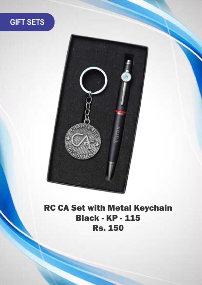 RC CA Set with Metal Keychain  Black - KP - 115