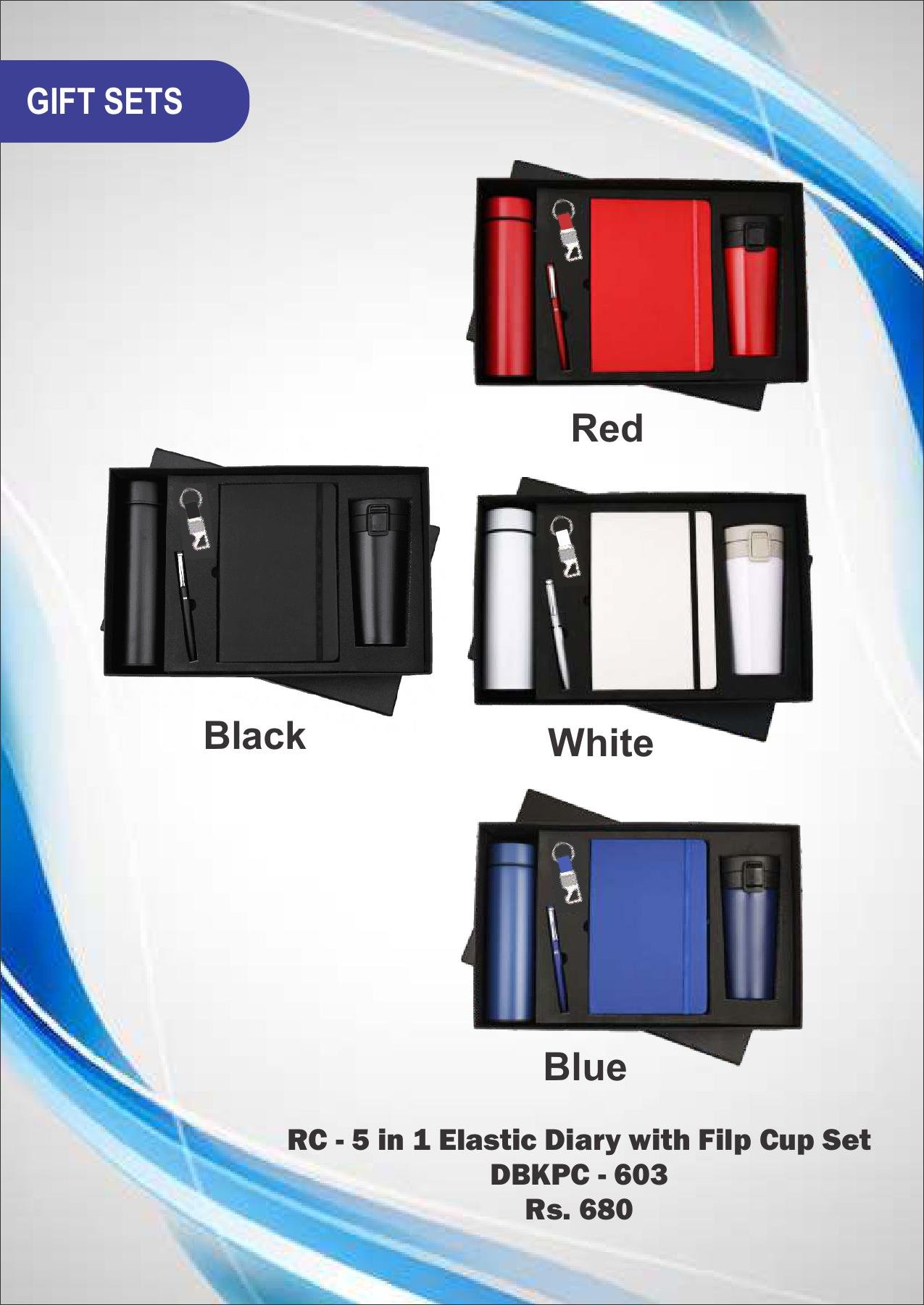 RC - 5 in 1 Elastic Diary with Filp Cup Set DBKPC - 603