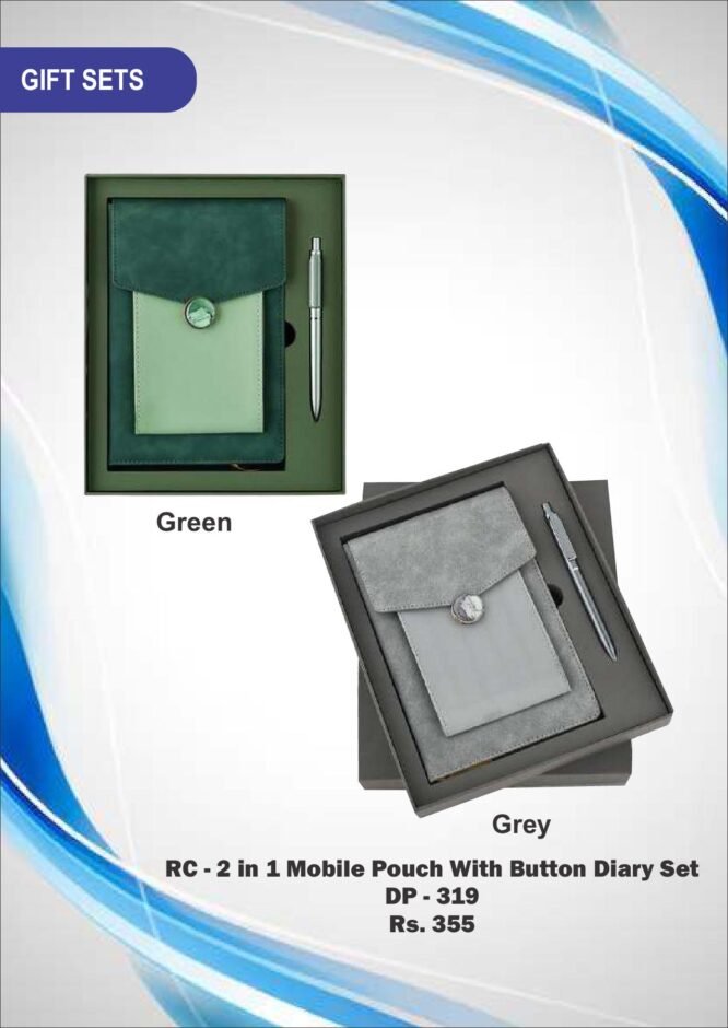 RC - 2 in 1 Mobile Pouch With Button Diary Set DP - 319